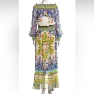 NWT & RARE CAMILLA Franks STAR OF THE SEA Crystal Stretch Maxi Silk Dress XS L